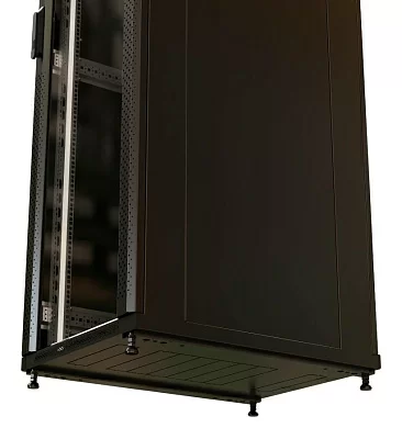 Шкаф серверный WRline (WR-TT-4268-AS-RAL9004) напольный 42U 600x800мм пер.дв.стекл задн.дв.стал.лист 2 бок.пан. 800кг черный 710мм 2055мм IP20 сталь