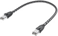 GCR Патч-корд PROF прямой 3.0m, UTP медь кат.6, STRONG черно-белый нейлон, ethernet high speed 10 Гбит/с, T568B, GCR-52778