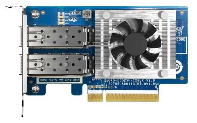 Сетевая карта QNAP Expansion Card QXG-25G2SF-CX6 PCIe Gen4 x8, iSER, 2x25GbE SFP28