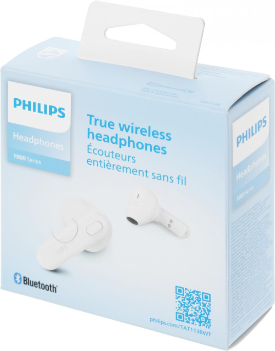 Гарнитура вкладыши Philips TAT1138WT/00 белый беспроводные bluetooth в ушной раковине
