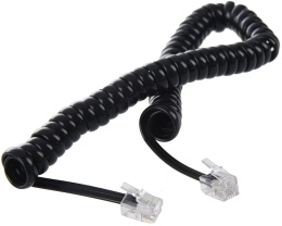 Greenconnect Телефонный шнур витой для трубки 1.0m, RJ9 4P4C джек черный, GCR-50963