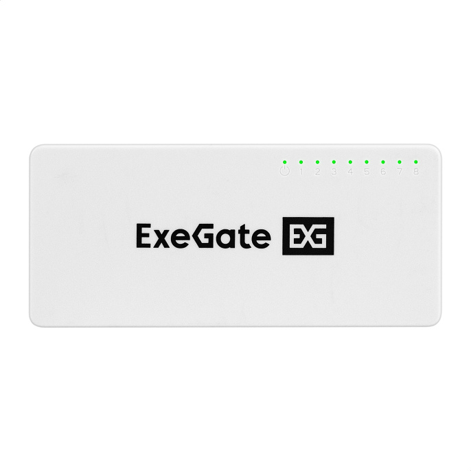 Коммутатор неуправляемый ExeGate EDGS-1008C (8-портовый гигабитный UTP 10/100/1000 Base-T, с функцией энергосбережения (EEE), настольный/настенный) EX298688RUS