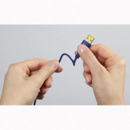 Кабель Hama Flexi-Slim 135785 USB m -USB Type-C m 0.75м синий