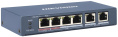 Коммутатор Hikvision DS-3E0106P-E/M B 6x100Мбит/с 4PoE+ 35W неуправляемый (DS-3E0106P-E/M(B))