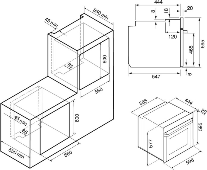 Духовой шкаф Электрический Krona Legende 60 IX нержавеющая сталь/черный