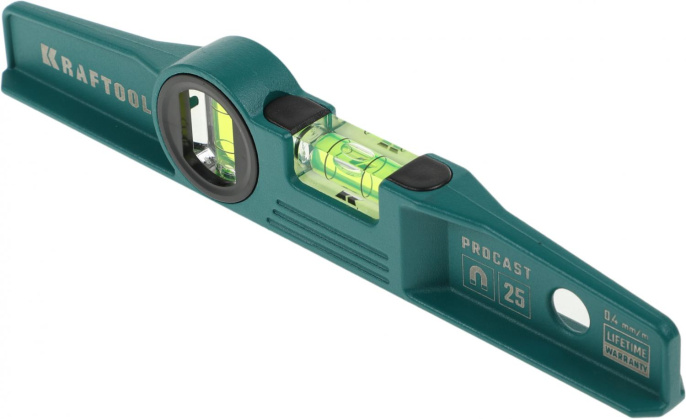 Уровень пузырьковый Kraftool 34717-025 25см, магнитный, глазков: 2шт