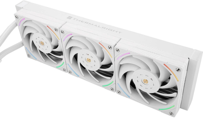 Водяное охлаждение для процессора Water Cooling System Thermalright Mjolnir Vision 360 360mm, LED, White, ARGB/ Fans: 3x120mm, 69CFM, 27dBA, 2150RPM/ Pump height 65mm, Rad thickness 27mm/ S: 1700, 1200, 1851, 115X, 2011, 2066, AM5, AM4 (M-VISION-360-WH-A