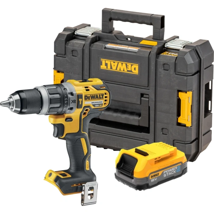 Аккумуляторная ударная дрель-шуруповерт Dewalt DCD796E1T, 18 В, 2000 об/мин, 34000 уд/мин, с АКБ 1.7 Ач в кейсе TSTAK () DCD796E1T-XJ DCD796E1T-QW