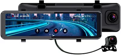 Видеорегистратор TrendVision TVCPM CarPlay Mirror черный 2Mpix 2160x3840 2160p 150гр. MSTAR 8826