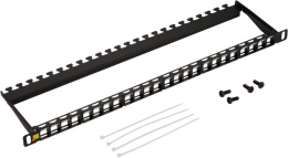 Патч-панель наборная 19 компактная, неэкранированная, 24 порта, 0.5U LANMASTER LAN-PPC24OK-UTP