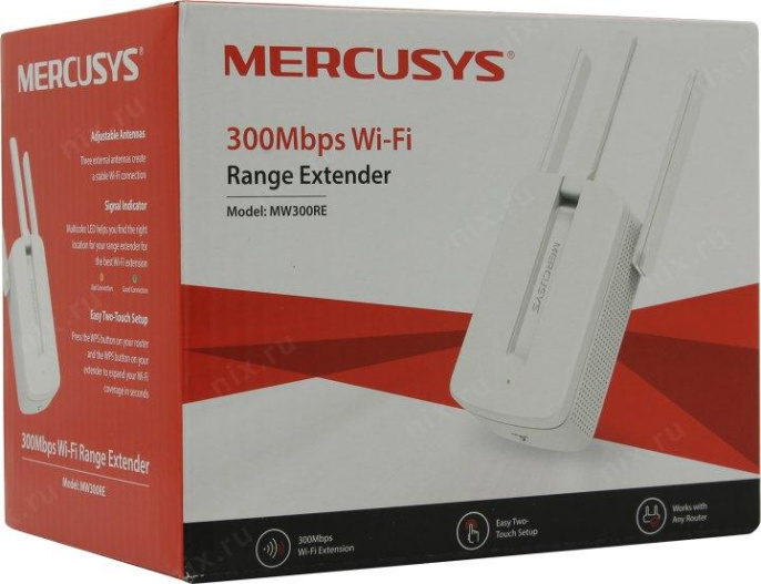 Повторитель беспроводного сигнала Mercusys MW300RE N300 Wi-Fi белый