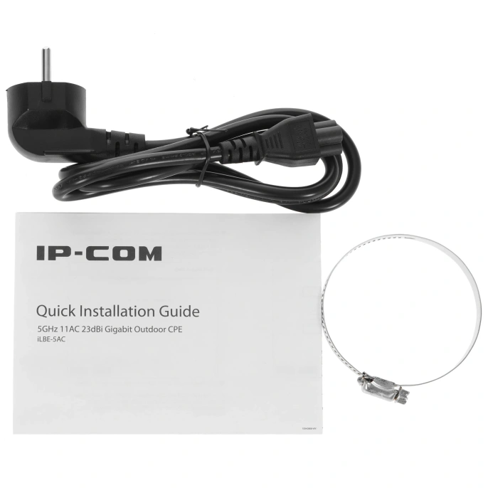 Наружный радиомост IP-COM iLBE-5AC большой дальности действия, 5 ГГц, до 867 Мбит/с, IP65, 1х23dbi, 1х1 Гбит/с, PoE, молниезащита 6000В