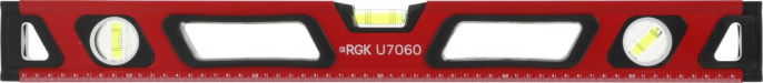Уровень RGK U7060 пузырьковый 3глаз. магнит. красный