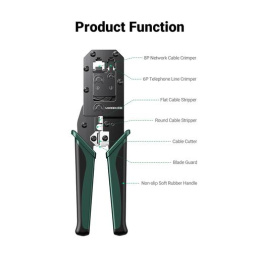 Обжимные клещи UGREEN NW136 (70683) Crimping Tool. Цвет: черно-зеленый