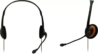 Наушники с микрофоном CANYON CNS-CHS01BO Black+Orange (шнур 1.8м с регулятором громкости)