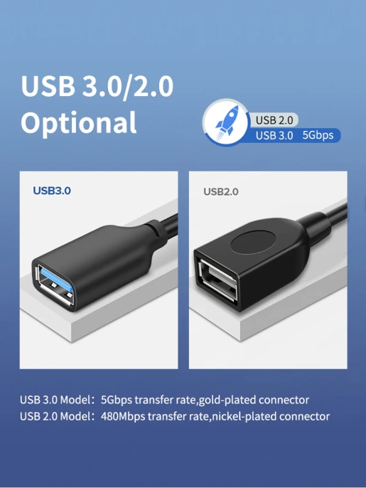 Удлинительный кабель CABLETIME CA14E (CT-AMAF2.0-PB0.5) 0.5 м, черный, ПВХ USB2.0 AM-AF