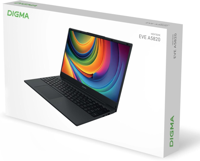 Ноутбук Digma EVE A5820 Ryzen 3 3200U 16Gb SSD512Gb AMD Radeon Vega 3 15.6" IPS FHD (1920x1080) Windows 11 Pro black WiFi BT Cam 4500mAh (DN15R3-ADXW01)