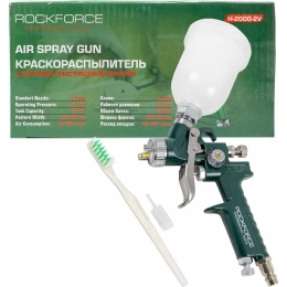 Краскораспылитель с верхним пластиковым бачком Rockforce бачок 125мл, сопло 1.0мм RF-H-2000-2V(58690)