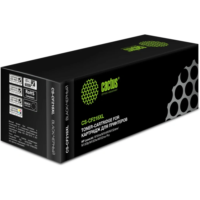 Лазерный картридж CS-CF218XL cf218x черный, 6000 страниц, для hp lj pro m104a/m104w/ mfp m132snw/ Cactus 1083702