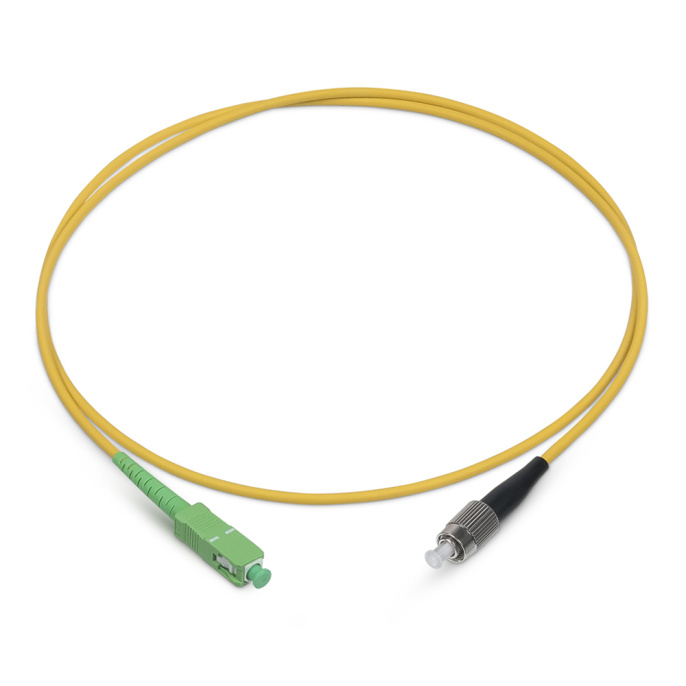 Оптический патч-корд simplex FC-SC 9/125 SM Hyperline FC-S2-9-FC/AR-SC/UR-H-3M-LSZH-YL 3 метра желтый