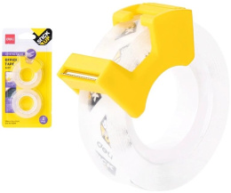 Клейкая лента канцелярская Deli EA697 прозрачная шир.12мм дл.27м 38мкр блистер упак.:2шт в комп.:диспенсер для клейкой ленты