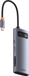 Док-станция Baseus B00030708811-00 Metal Gleam Series 7-Port; вход: Type-C; порты: HDMI4K@60Hz*1 + USB3.0*3 + PD*1 + SD/TF*1; Space Grey