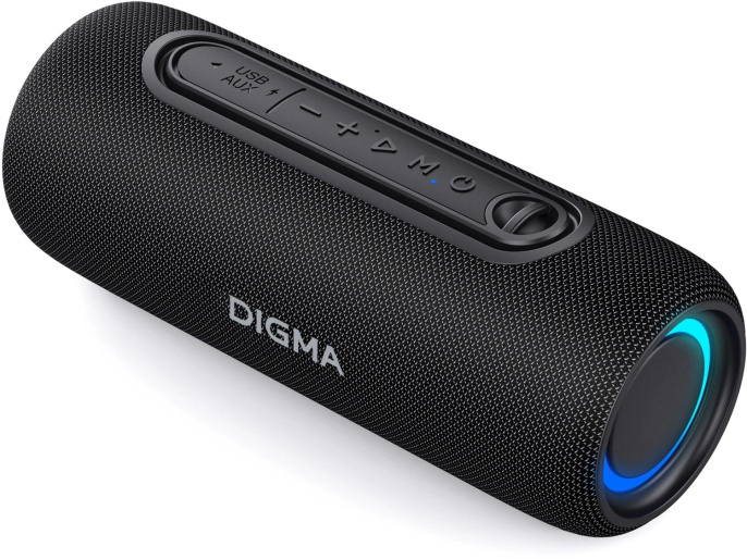 Колонка портативная Digma D-PS1524, 20Вт, черный [ps1524b]