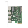 Контроллер сетевой ExeGate EXE-361 (PCI-E x1 v2.0, LAN UTP 1000Mbps + 3*USB3.0 ext., разъем доп.питания, Chipset VL805 + RTL8153B) EX283714RUS