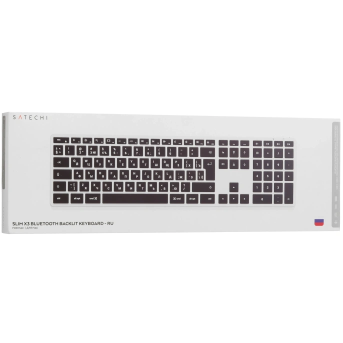 Беспроводная клавиатура Satechi Slim X3 Bluetooth Keyboard-RU. Раскладка - Русская. Цвет: серебристый