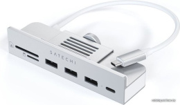 USB-C-концентратор Satechi Aluminum USB-C Clamp Hub для 24" iMac - Silver. Цвет: серебристый (ST-UCICHS)