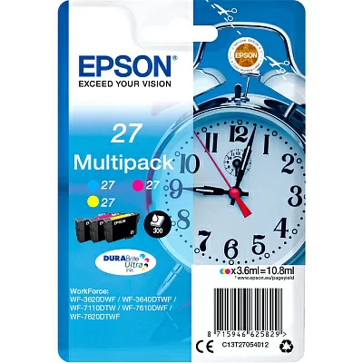 EPSON C13T27054020/4022 Multipack 3-colour 27 DURABrite Ultra Ink for WF7110/7610/7620 (cons ink)