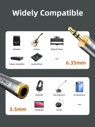 Аудиоадаптер CABLETIME CPA4G (CT-3M6F-AG) 3,5 мм на 6,3 мм