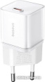 Сетевое зарядное устройство Baseus E01231 EnerFill FN22 Fast Charger 1C 30W EU Moon White E0123101 30Вт, разъем на блоке: 1xUSB-C, быстрая зарядка, LED-индикатор, максимальное/минимальное выходное напряжение: 20В/5В, максимальный выходной ток: 3А, мате