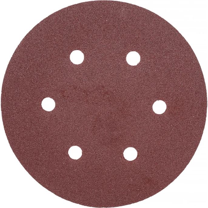 Круг шлифовальный на липучке, по дереву и металлу (6 отверстий, 150 мм, P120, 5 шт.) ELITECH 1820.099100