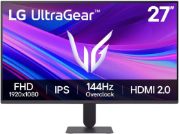 Монитор LG 27" UltraGear 27G411A-B черный IPS LED 16:9 HDMI матовая 1500:1 250cd 178гр/178гр 1920x1080 144Hz G-Sync FreeSync DP FHD 3.8кг