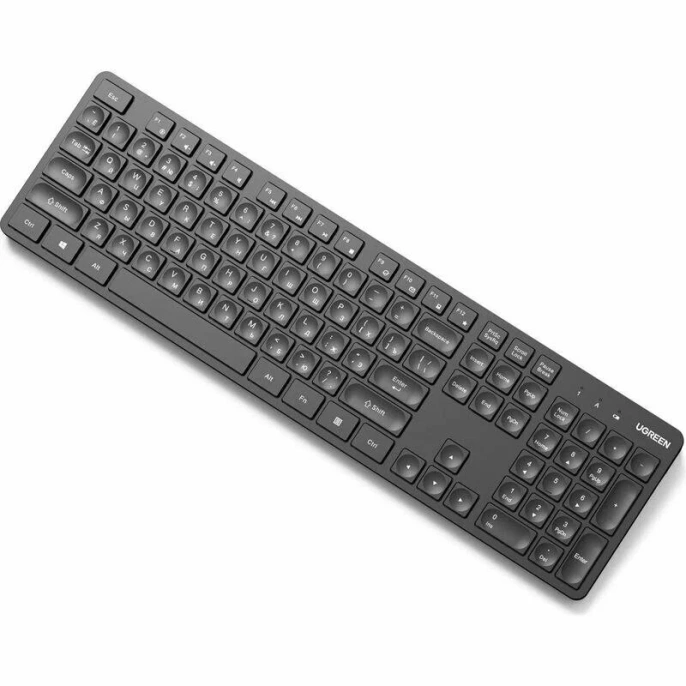 Комплект беспроводная клавиатура и беспроводная мышка UGREEN MK004 (35744) 2.4 GHz Wireless Keyboard 15219 and Wireless Mouse 90372 Set. Цвет: черный