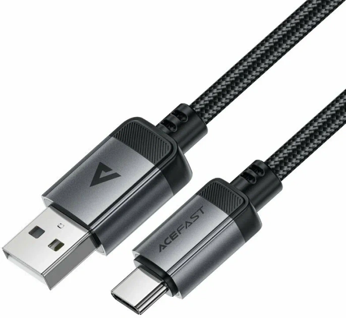 Кабель ACEFAST C20-04 USB-A To USB-C Aluminum Alloy Charging Data Cable - Black AF-C20-04-BK