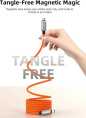 Магнитный кабель USB-C CABLETIME CU06L (CT-CM240-MZO2) 2 м, 480 Мбит/с, 5А/48В 240Вт, оранжевый, для быстрого заряда смартфонов и ноутбуков