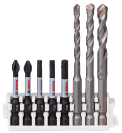 Набор оснастки Bosch Hex-9 Ceramic (2.608.577.145) (содержимое: PH2 / PZ2 / T20, T25, T30 / HEX-9 Ceramic 5,0 / 6,0 / 8,0 мм, размеры: PH2 / PZ2 / T20 / T25 / T30, длина: 50 / 50 / 50 мм)