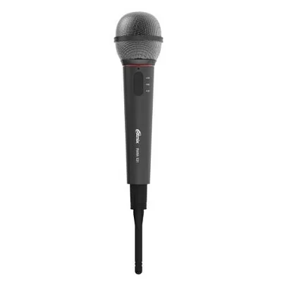 Динамический микрофон RITMIX RWM-101 black (85 дБ, максимальная девиация: ± 30 КГц, переключатель вкл./выкл., 3 pin XLR - Jack 6.3 mm, 3 м, питание микрофона: 1,5 В (постоянный ток DC, батарейки АА)