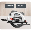 Дисковая пила GRAPHITE 185 мм, 1200Вт, доп диск, кейс 58G488