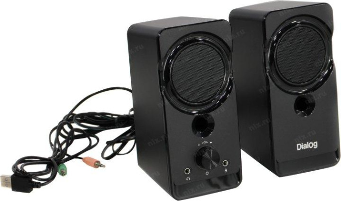 Акустические колонки Dialog Stride AST-22UP - 2.0, 8W RMS, Phone Out, Mic In, черные, питание от USB