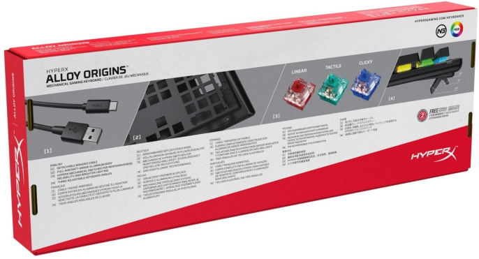 Клавиатура HyperX Alloy Origins механическая черный USB for gamer LED 4P4F6AA#ABA