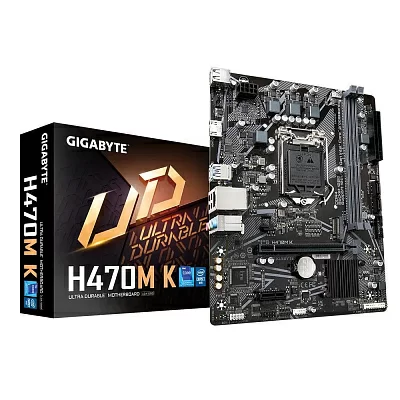 Материнская плата Gigabyte H470M K Soc-1200 (H470) PCI-Ex16 PCI-Ex1 M.2 2xDDR4 3200Mhz HDMI mATX RTL