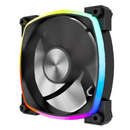 Powercase Вентилятор M55-12 ARGB Black 120x120x25mm PWM, 100шт./кор, 4pin PWM M+F + 3pin ARGB M+F , 600-1500±10% об/мин Bulk