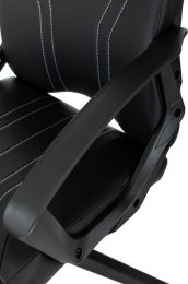 Кресло игровое ZOMBIE 50, на колесиках, эко.кожа, черный/белый [zombie 50 bw]