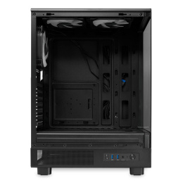 Корпус без блока питания Case HSPD F510, Panoramic Mid Tower, Black, TG, 0.5 SPCC, 3x120mm ARGB Orbis F1 ATX, mATX, mITX 180/280/160mm 1x2.5", 1x3.5", 7xPCI 2xUSB-A 3.0 356x218x467mm (F510-TGBK-ARGB)