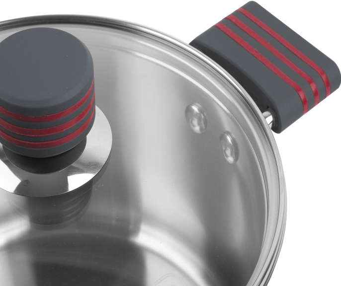 Кастрюля 3.4л Rondell Stripes RDS-1280,  нержавеющая сталь, с крышкой