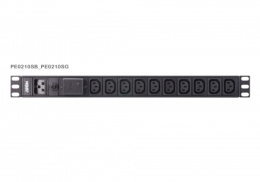 ATEN PE0210SG-AT-G Устройство распределения питания, без управления, 16A, 3.84kW, 10 портов, 1 банк, без IP доступа, ввод C20, 10*C13;без шнуров