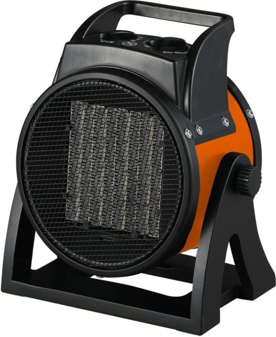 Тепловая пушка Maxpiler MEH-2001 1/2 кВт, производительность: 139м³/ч, площадь обогрева: 20м², керамический нагревательный элемент, управление: механическое, защита от перегрева, режим вентиляции